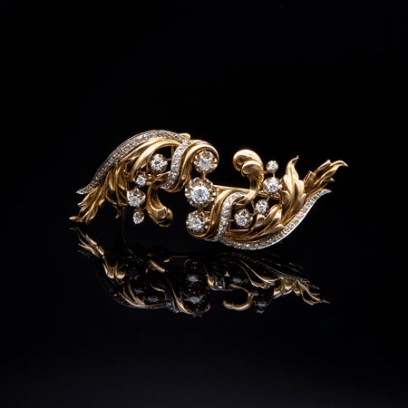 Duette in oro giallo e bianco con diamanti