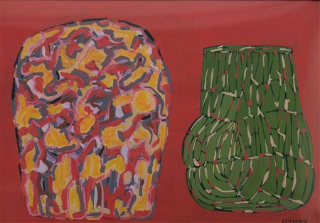 PIETRO CONSAGRA Fondo rosso due immagini, 1974