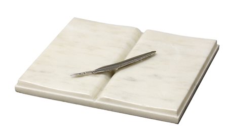 BENTIVOGLIO Mirella, Senza titolo (libro con piuma in argento)