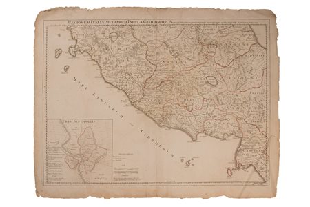 GUILLAULME DE L'ISLE (Parigi, 1675 - Parigi, 1726) Regionum Italiae Mediarum Tabula Geographica 