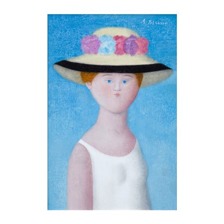 Antonio Bueno, Ragazza con cappello a fiori