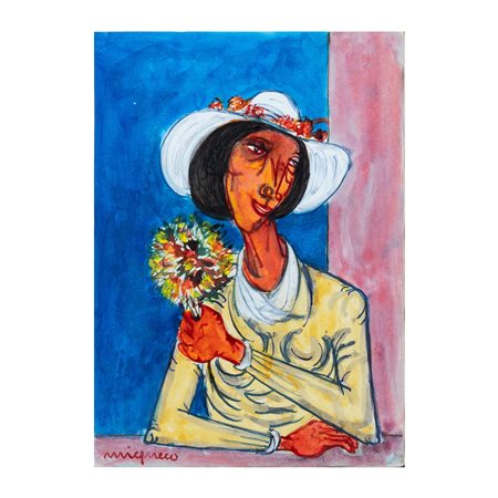Giuseppe Migneco, Donna con i fiori