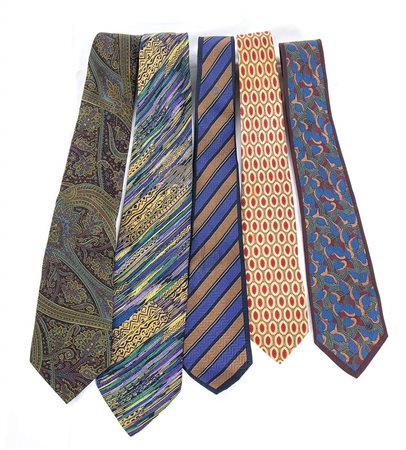 MILA SCHON, YVES SAINT LAURENT, MISSONI, COVERI 5 CRAVATTE anni 80/90