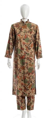 SAINT LAURENT RIVE GAUCHE  COMPLETO (CAFTANO E PANTALONE) autunno inverno 1979/1980