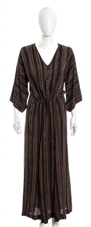 BASILE (BY MURIEL GRATEAU) MAXI ABITO IN SETA  autunno inverno 1976/1977