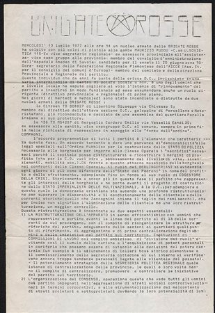 Brigate Rosse Volantino "Mauruzio Puddu"