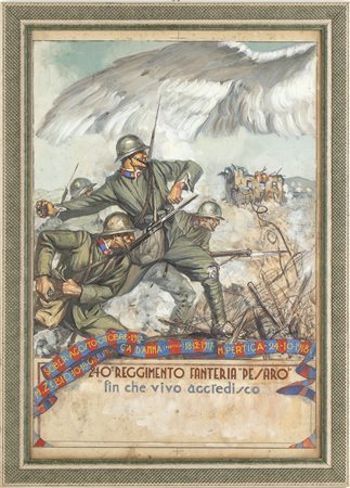 Italia, Regno
Bozzetto di cartolina della Brigata Pesaro