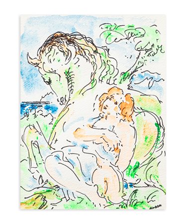 ALIGI SASSU (1912-2000) - La Giovinotta e il Cavallo, 1997
