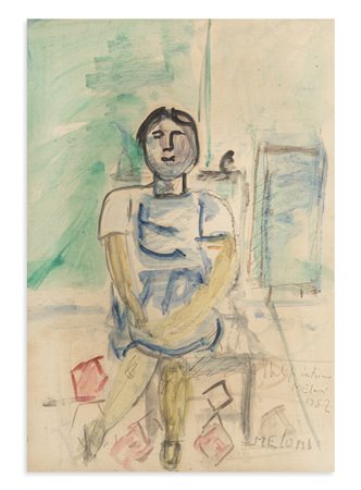 GINO MELONI (1905-1989) - Studio per interno, 1952