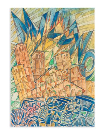 UBERTO BONETTI (1909-1993) - Aerovista di Milano, anni '30