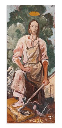 FELICE CARENA (1879-1966) - Il boscaiolo, 1953