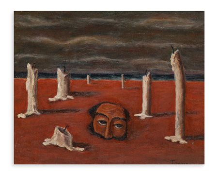 FIORENZO TOMEA (1910-1960) - Maschera e candele, 1940 circa