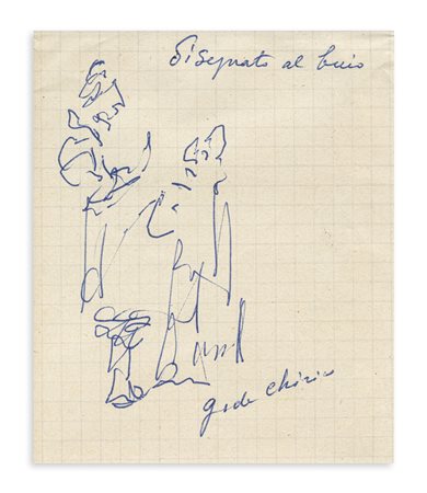 GIORGIO DE CHIRICO (1888-1978) - Abbozzo di figure (disegnato al buio), 1964