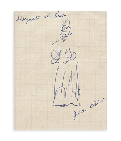 GIORGIO DE CHIRICO (1888-1978) - Abbozzo di figura femminile (disegnato al buio), 1964