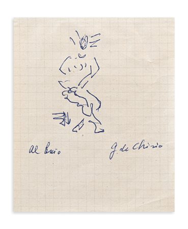 GIORGIO DE CHIRICO (1888-1978) - Abbozzo di figura (disegnato al buio),  metà anni '60