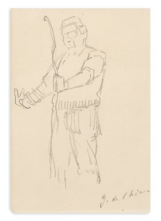 GIORGIO DE CHIRICO (1888-1978) - "Studio di figura "(fronte) e "Studi" (retro), metà anni '50