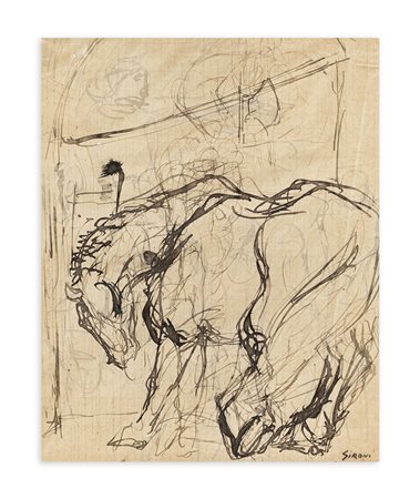 MARIO SIRONI (1885-1961) - Composizione con cavallo, 1920 circa