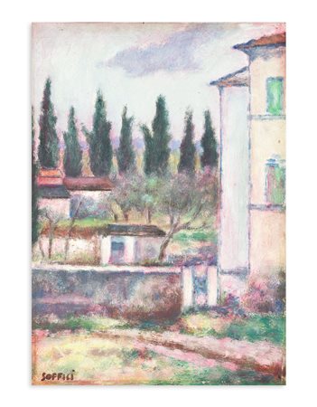 ARDENGO SOFFICI (1879-1964) - Paesaggio di Poggio a Caiano, circa 1962