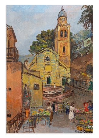 MICHELE CASCELLA (1892, 1989) - "Portofino, piccolo mercato"