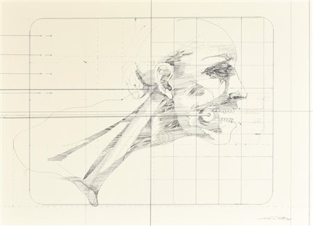 Sebastiano Trovato ANATOMY penna su carta, cm 50x70 firma e data eseguita nel...