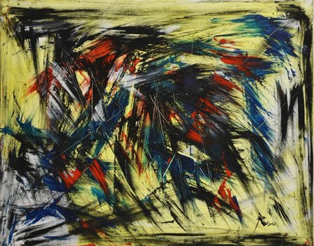 Tommaso Russo COMPOSIZIONE ASTRATTA acrilico su tela, cm 50x70 firma sul...