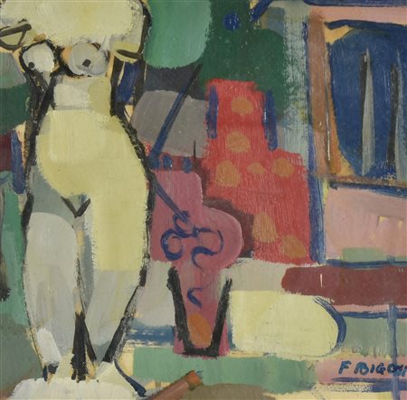 Fernando Bigoni NUDO FEMMINILE acrilico su carta, cm 25x25 firma sul retro:...