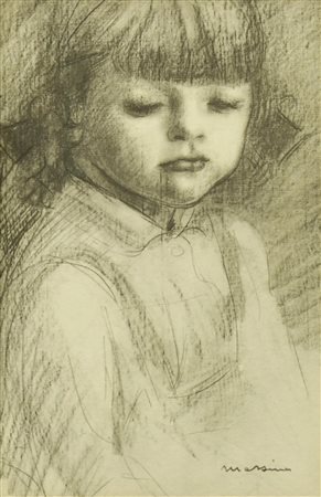 Francesco Messina RITRATTO DI BAMBINA stampa su carta incollata su cartone,...