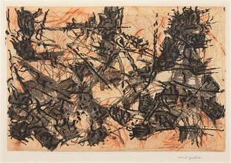 Jean Paul Riopelle Montreal 1923 - 2002 Composizione Acquaforte, cm. 20x30...