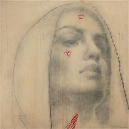 Omar Galliani Montecchio Emilia (Re) 1954 Nuova anatomia Tecnica mista su...