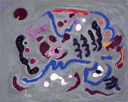 Gillo Dorfles Trieste 1910 Contrasti simultanei, 1992 Acrilico e olio su...