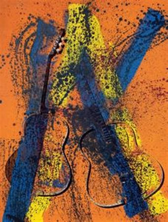 Arman Nizza 1928 - 2005 Senza titolo, 2004 Acrilico e frammenti di chitarra...