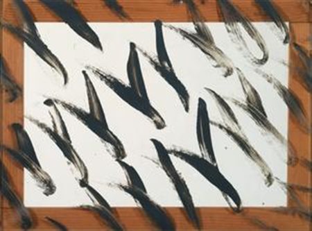 Carla Accardi Trapani 1924 Segni grigi, 1972 Vernice su sicofoil, cm. 34x45,5...