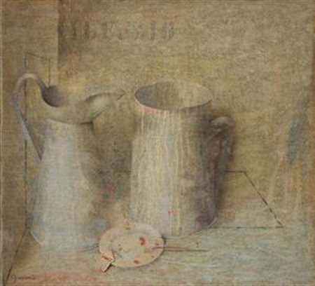 Carlo Guarienti Treviso 1923 Natura morta Olio su tela, cm. 68,5x74,5 Firma...