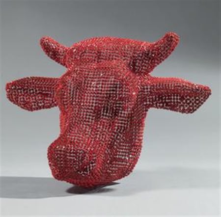 Nicola Bolla Saluzzo (Bs) 1963 Vanitas bull Scultura in cristalli Swarovski,...