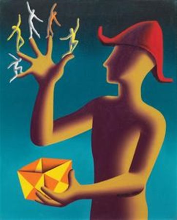 Mark Kostabi Los Angeles 1960 Finger Exercizes, 1992 Olio su tela, cm....