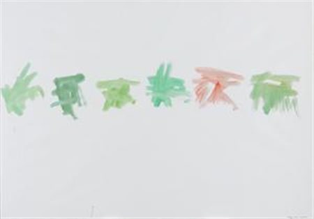 Mario Nigro Pistoia 1917 - Milano 1992 Orme, 1987 Acquerello su carta, cm....