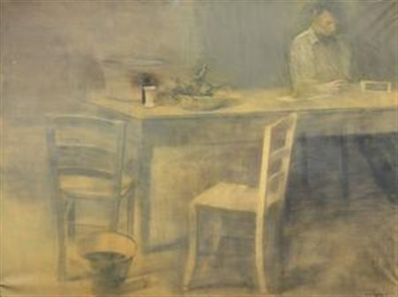 Mario Fallani Firenze 1934 Giovane che legge, 1983 Olio su tela, cm....