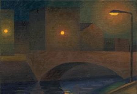 Salvo Leonforte (En) 1947 Sera sulla Dora Olio su tela, cm. 35x50 Titolo e...