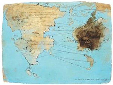 Piero Pizzi Cannella Roma 1955 Una mappa per andare via, 2005 Tecnica mista...