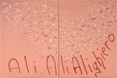 Aldo Mondino Torino 1939 - 2005 Ali Ali Alighiero, 2002 Olio su linoleum,...