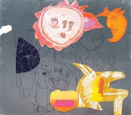 Concetto Pozzati Vò Vecchio (Pd) 1935 Quasi tutto Licini, 1980 Collage e...