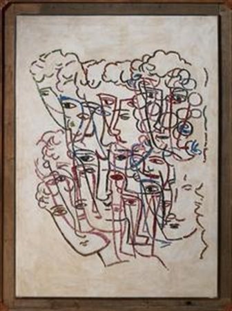 Sandro Chia Firenze 1946 Enigma del volto, (2001) Mosaico, cm. 171x123 Firma...