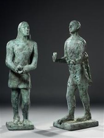 Sandro Chia Firenze 1946 Offerta d'amore, 1998 Due sculture in bronzo, es. PA...