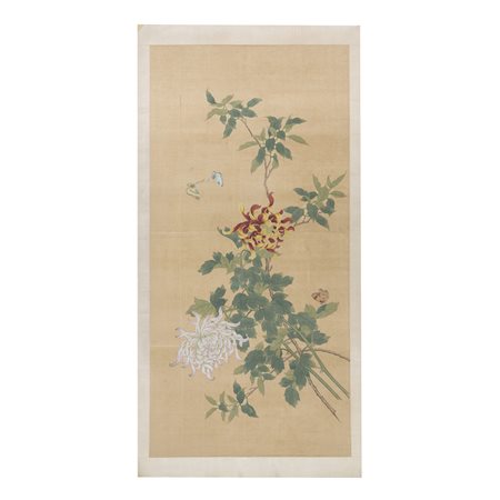 Dipinto giapponese con soggetto floreale