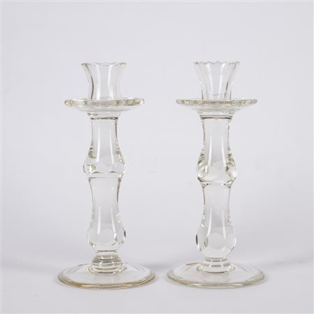 Coppia di candelieri in cristallo