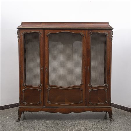 Libreria in bois de rose con applicazioni in bronzo