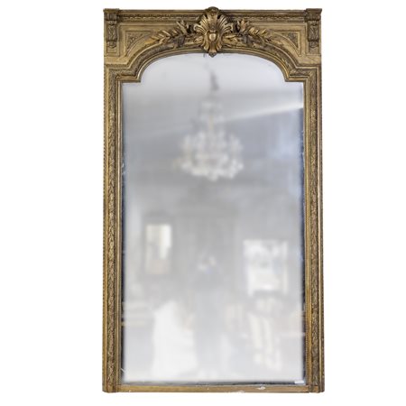 Grande specchiera in legno intagliato e dorato