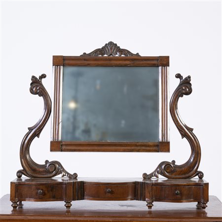 Specchiera da trucco in noce, da tavolo