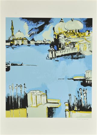 Remo Brindisi BACINO DI S.MARCO serigrafia su carta, cm 70x50; es. P.A. firma