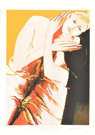 Remo Brindisi L'ABBRACCIO serigrafia su carta, cm 70x50; es. P.A. firma